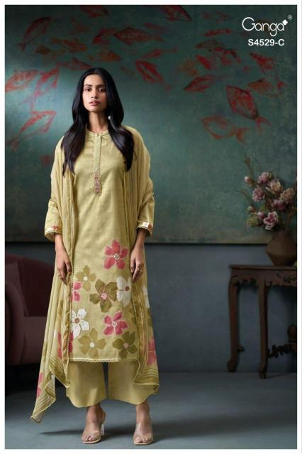 Ganga priarae 4529 venkatagiri cotton dress materials wholesale
